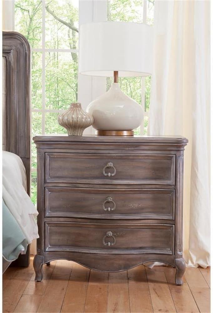 Pemberly Row Contemporary Antique Gray Wood 3-Drawer Nightstand