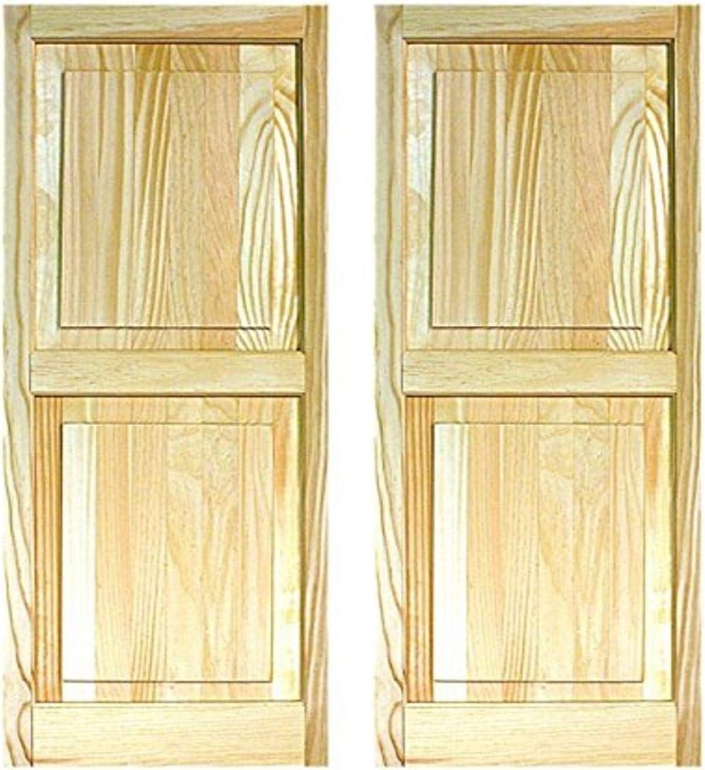 LTL Home Products Pinecroft Raised Panel Wood Exterior Shutters (Set of 2)