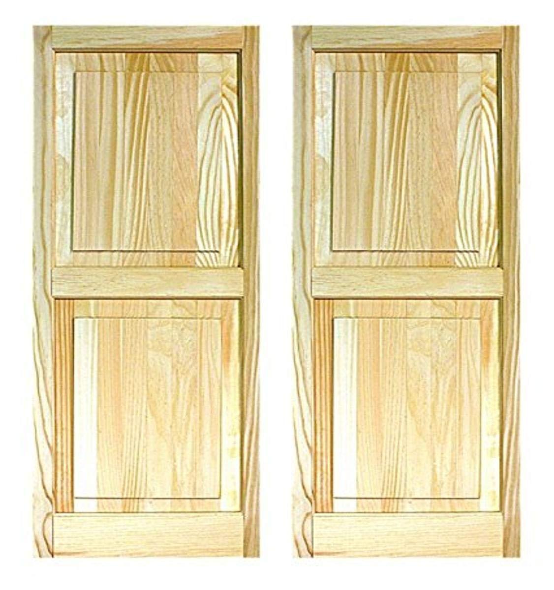 LTL Home Products Pinecroft Raised Panel Wood Exterior Shutters (Set of 2)