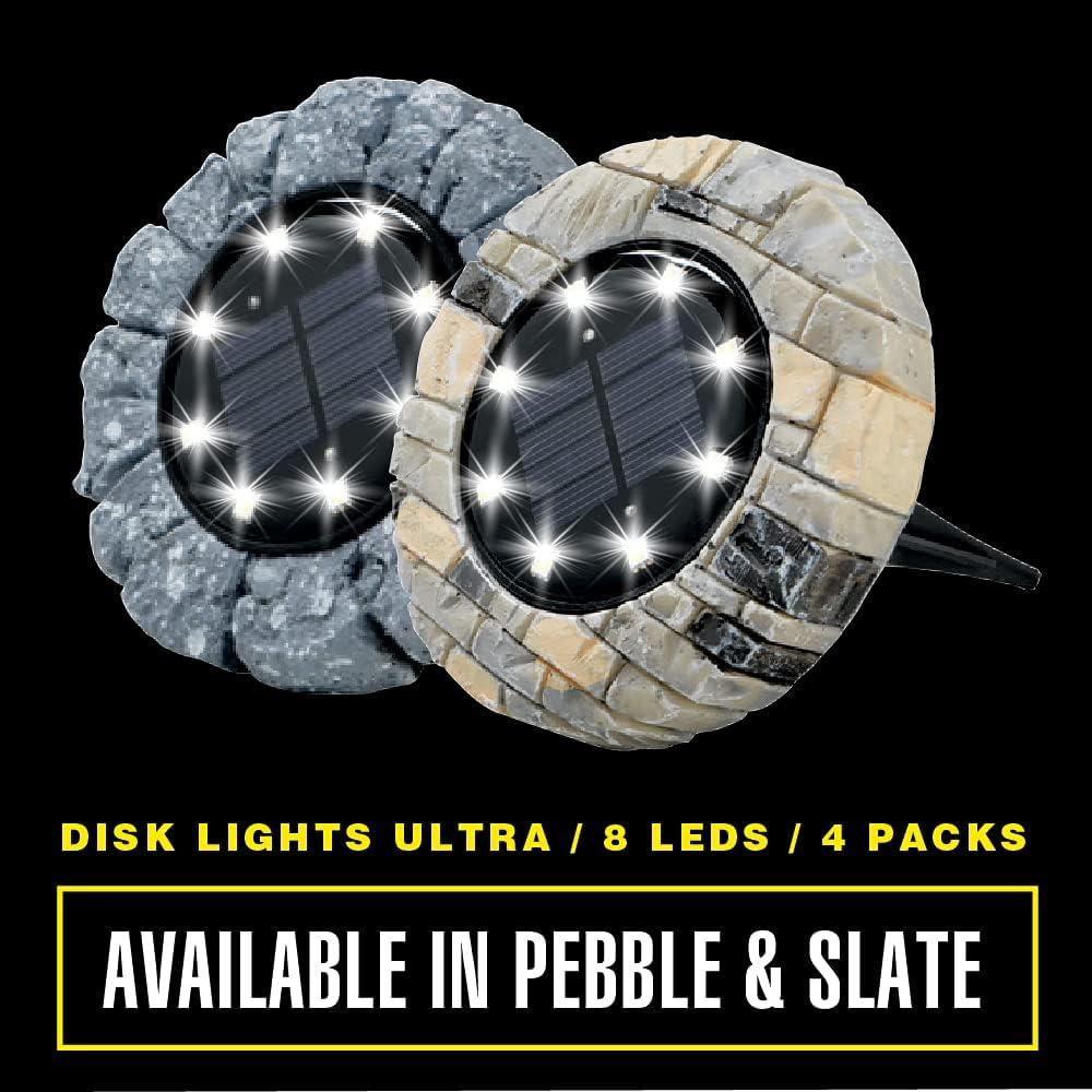 Bell + Howell Stone Low Voltage Solar Powered Integrated LED Pathway Light Pack (Set of 4)