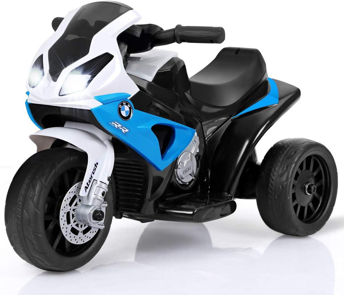 CIPACHO 6V Kids 3 Wheels Riding BMW Licensed Electric Motorcycle, Battery Powered Electric Motorcycle Toy, Blue