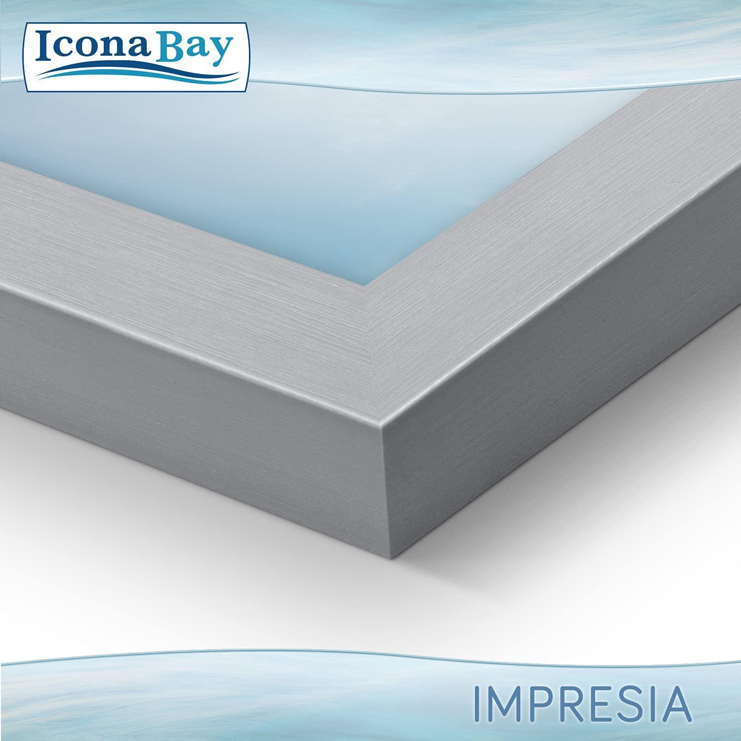 Icona Bay 8x10 Gray Picture Frame, Modern Style, 4 Pack, Impresia Collection (US Company)
