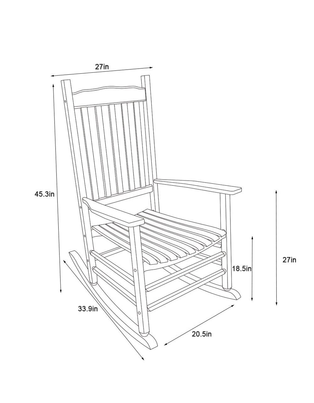 White Wood Traditional Outdoor Rocking Armchair