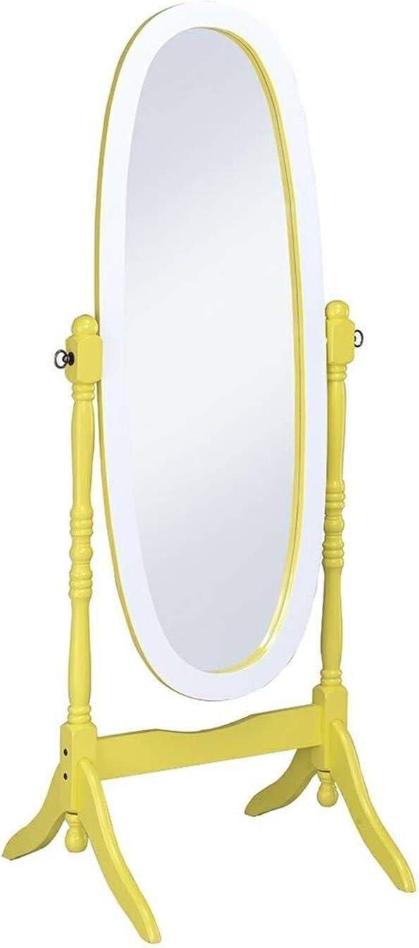 Oval Cheval Standing Decorative Mirror - N/A Yellow Yellow