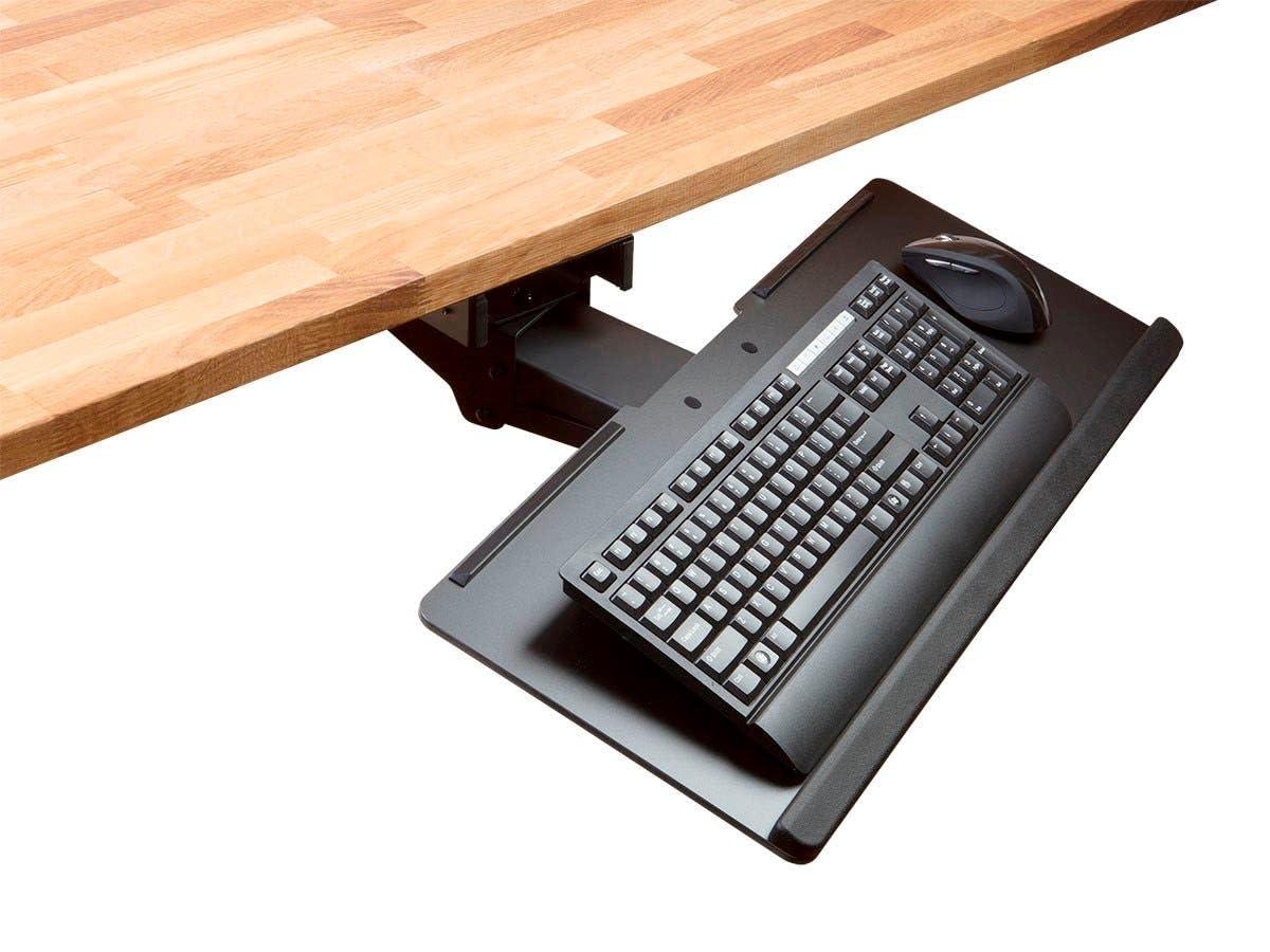 Monoprice Adjustable Ergonomic Keyboard Tray - Black With Full Size Platform - Workstream Collection