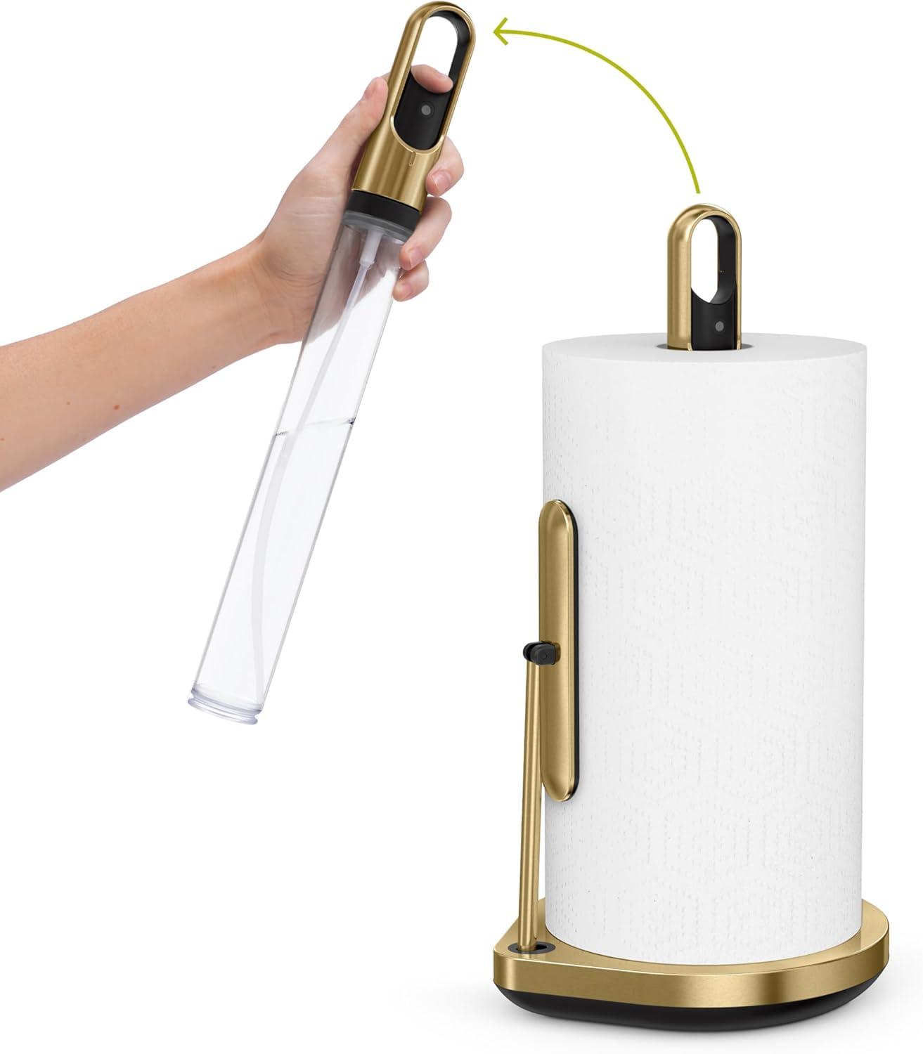 Gold Stainless Steel Paper Towel Holder with Spray Pump