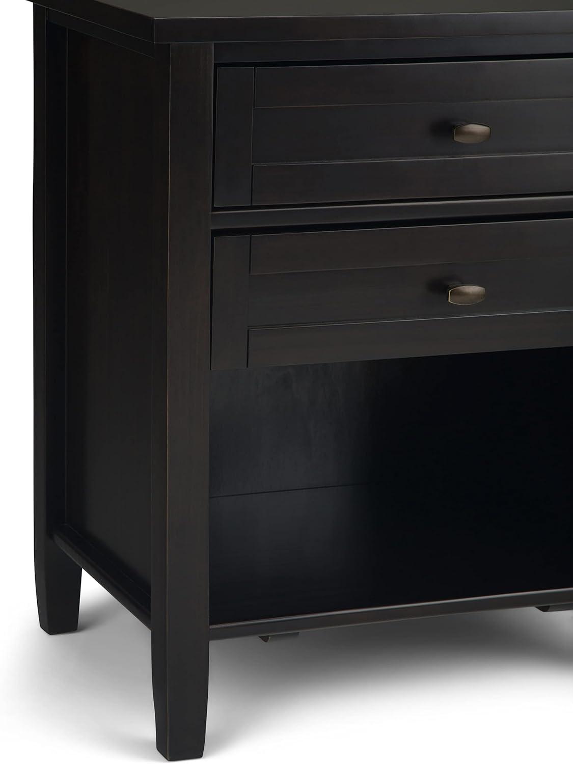 Simpli Home Warm Shaker 24"W Solid Wood Bedside Table with Two Drawers