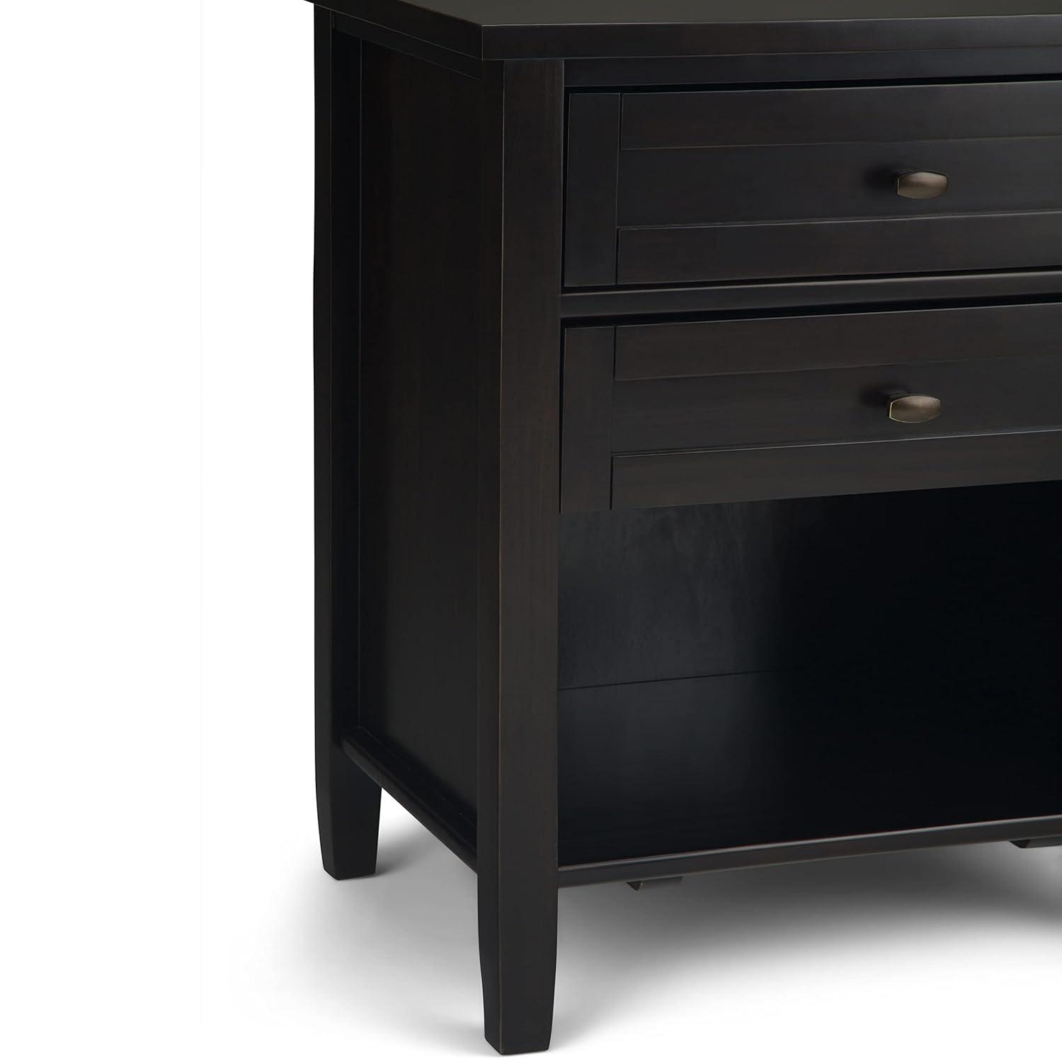 Simpli Home Warm Shaker 24"W Solid Wood Bedside Table with Two Drawers