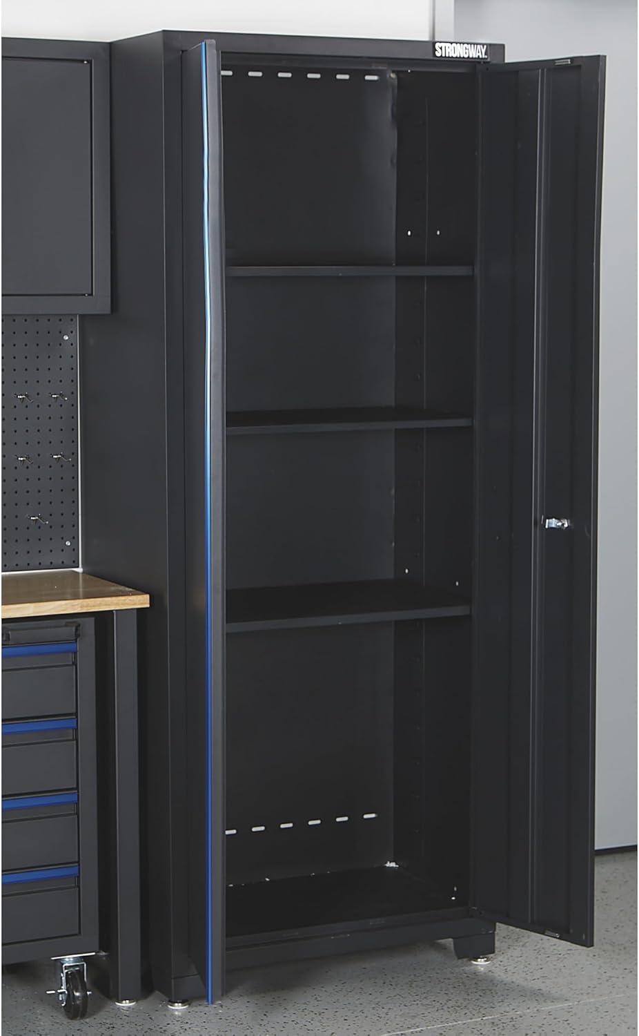 Strongway 6-Pc. Steel Garage Storage System with Drawers, Pegboard, Shelves, Tabletop, 2 Rolling Cabinets, 81.5in. x 75.7in.