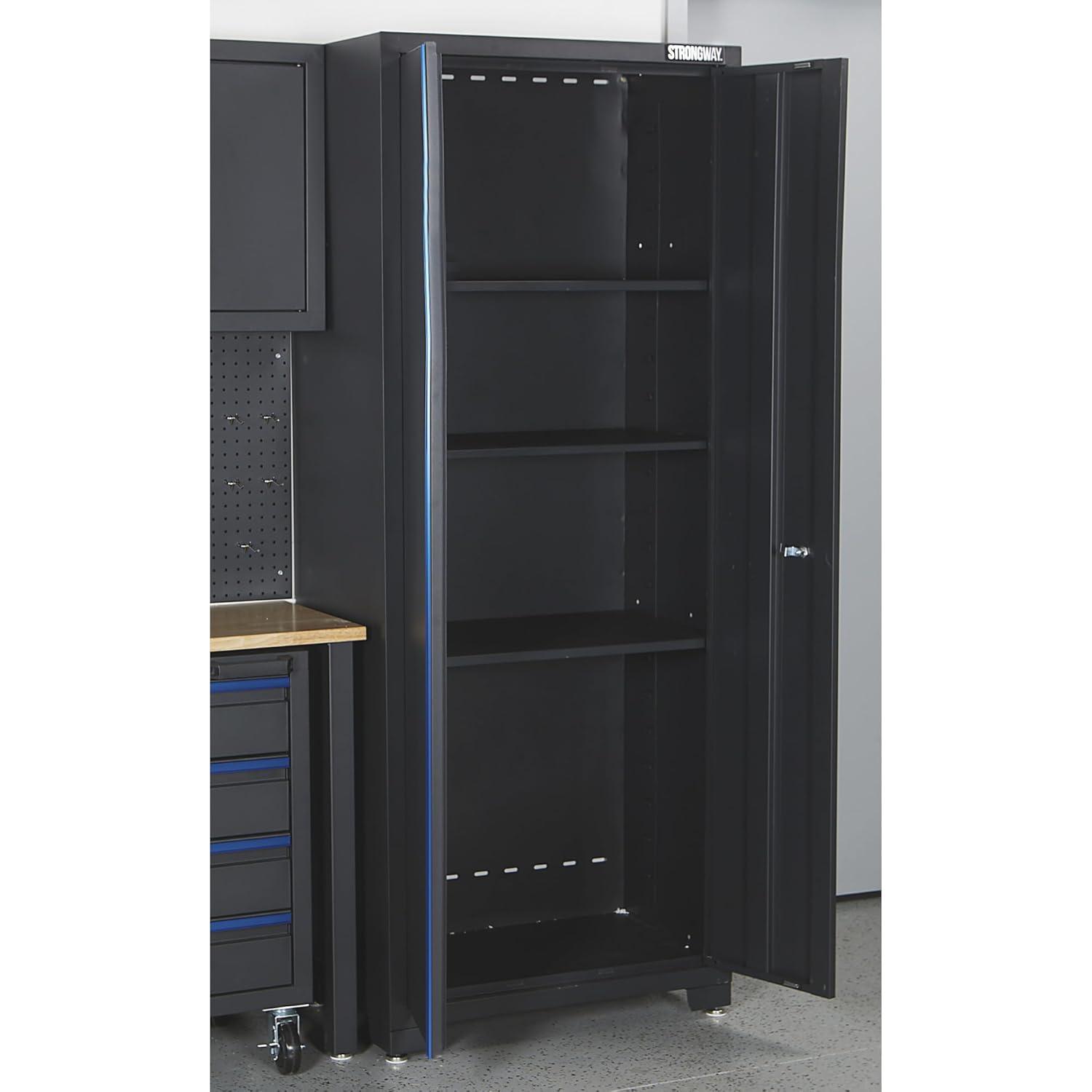 Strongway 6-Pc. Steel Garage Storage System with Drawers, Pegboard, Shelves, Tabletop, 2 Rolling Cabinets, 81.5in. x 75.7in.