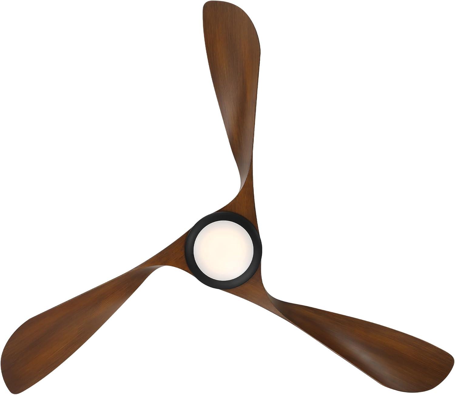 54" Swirl 3 - Blade Outdoor LED Smart Propeller Ceiling Fan with Remote Control and Light Kit Included