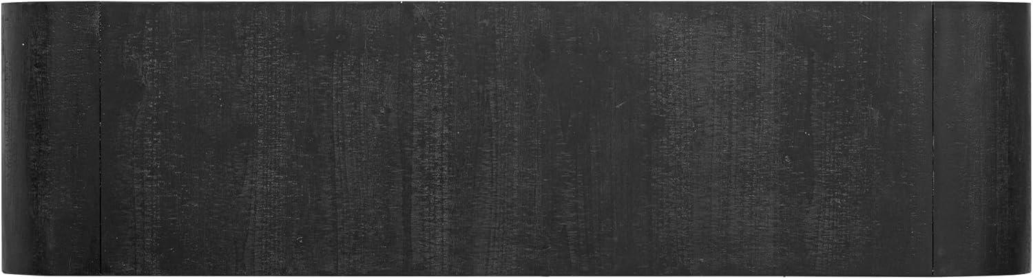 Unique Retro Curved Sideboard with 4 Doors and Treated Fir Veneer, Wood Accent Entryway Console Table Storage Cabinet for Hallway Living Room Foyer Corridor (Natural-12.31)