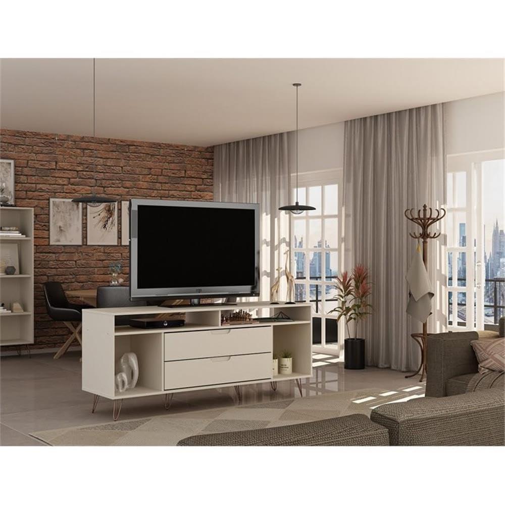 Rockefeller 62.99 TV Stand with Metal Legs and 2 Drawers