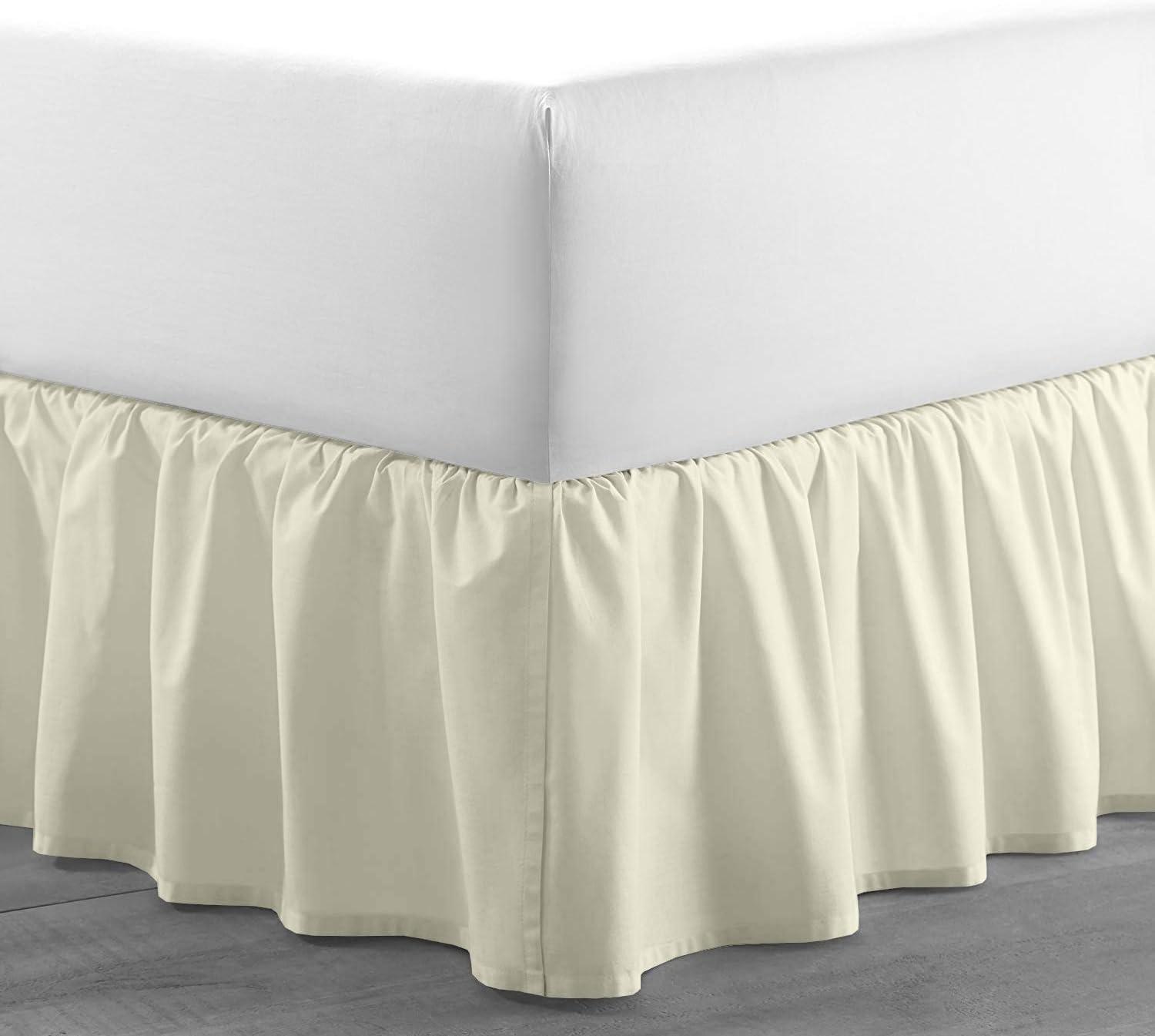 Ruffled Solid Bed Skirt 100% Cotton