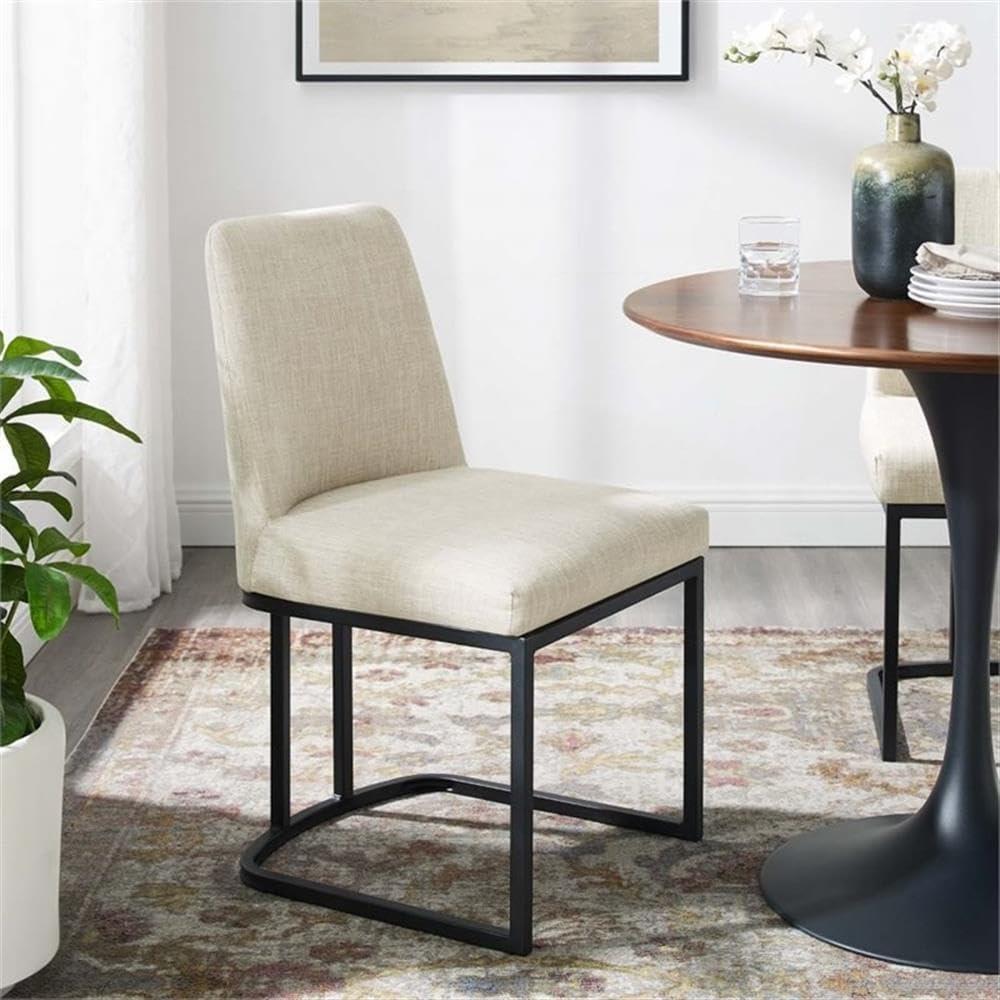 Modway Amplify Sled Base Upholstered Fabric Dining Side Chair