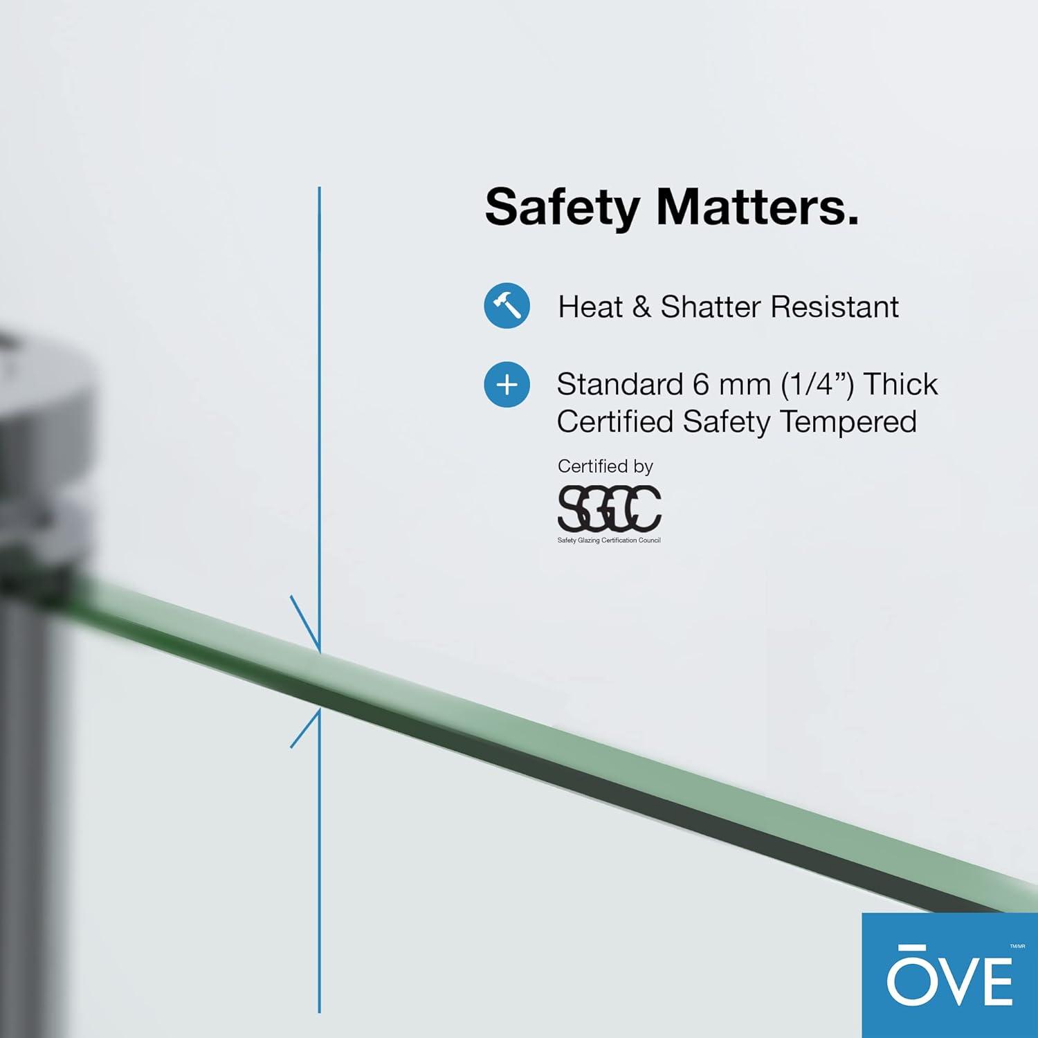 OVE Decors Breeze 33 in. Framed Round Shower Kit w/ Clear Glass, Base, Wall