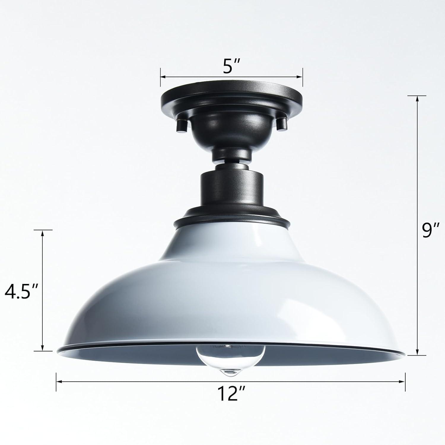 Modern Yellow Semi Flush Mount Light Barn Style Ceiling Light Fixture