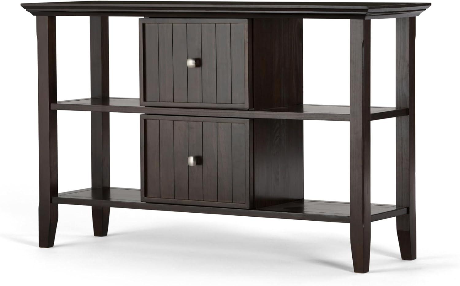 SIMPLIHOME Acadian SOLID WOOD 36 inch Wide Square Transitional Coffee Table in Brunette Brown, for the Living Room and Family Room