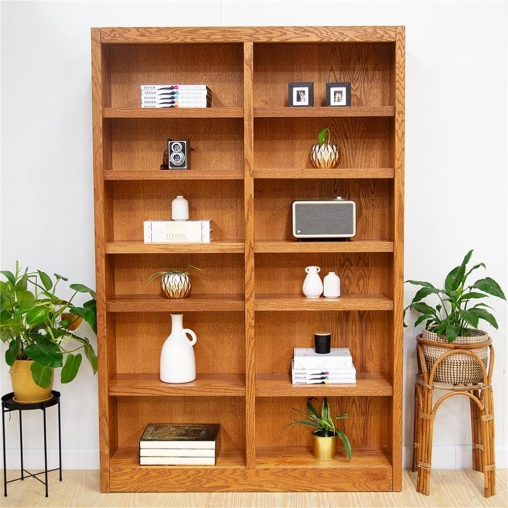 Concepts in Wood Book Shelf - 84" Tall Wood Bookcase Furniture - Oak