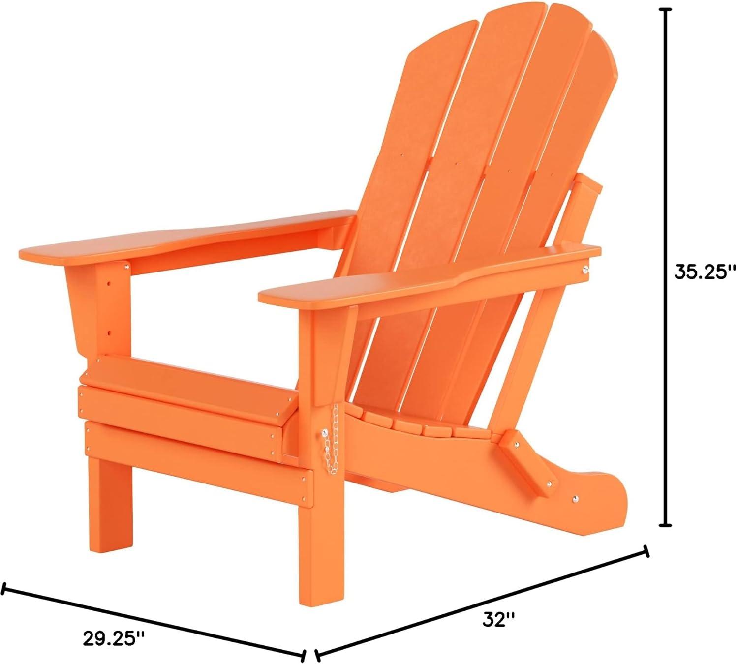 Westin Outdoor Braxton Folding Plastic Adirondack Chair (Set of 2), Orange