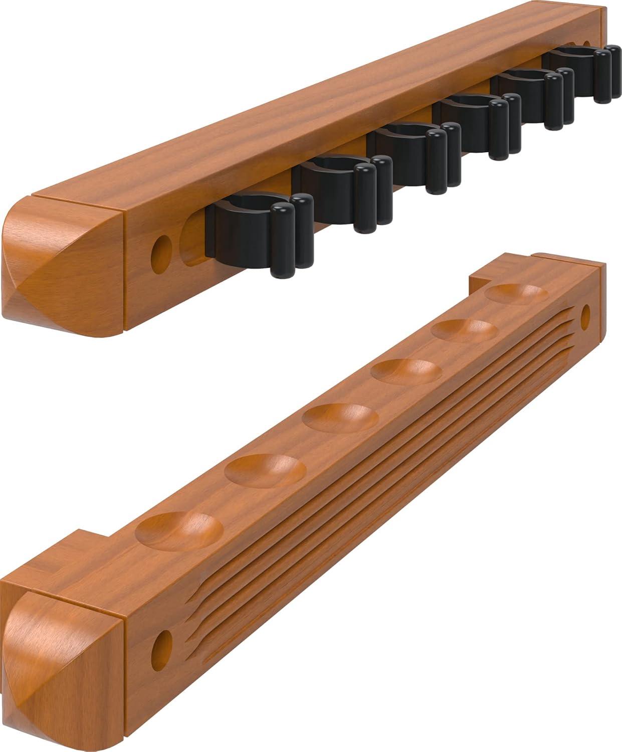 Fat Cat 2-Piece Wall Billiard Pool Cue Rack - Oak