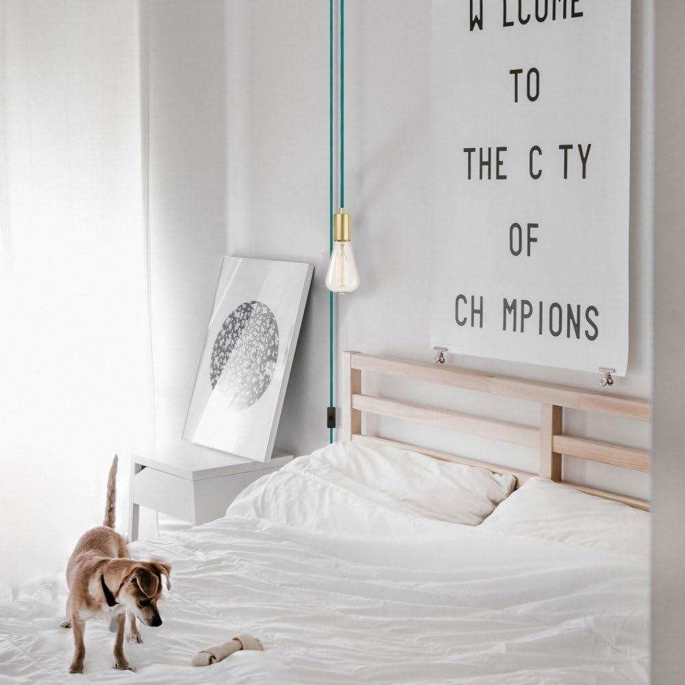 Globe Electric Leila 1-Light Brass Plug-In Pendant, 65980