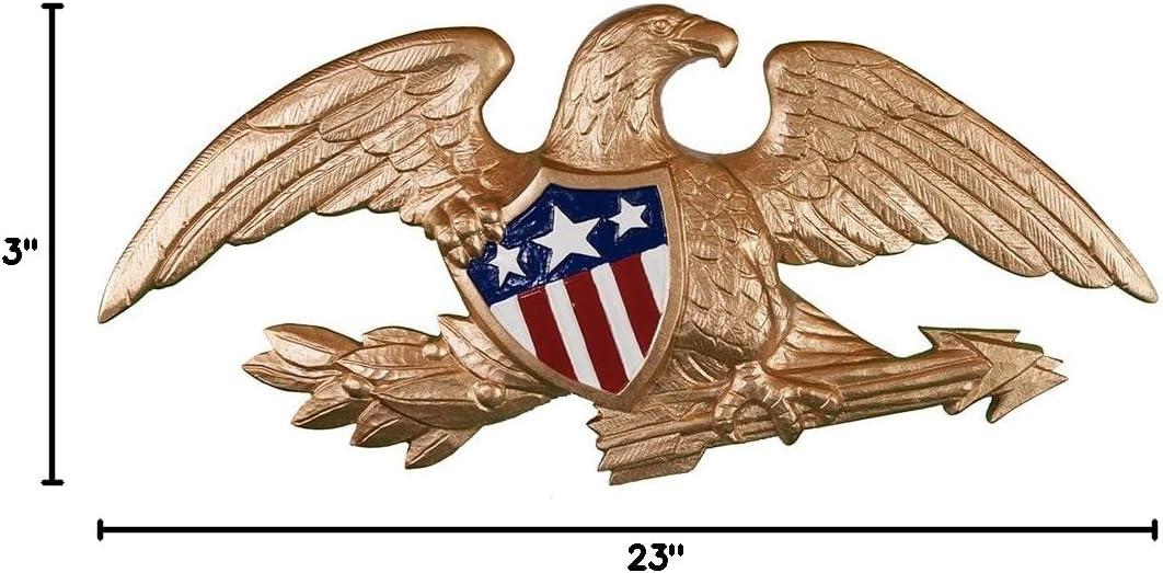 Gold Bronze Patriotic Eagle Wall Décor, 23-Inch