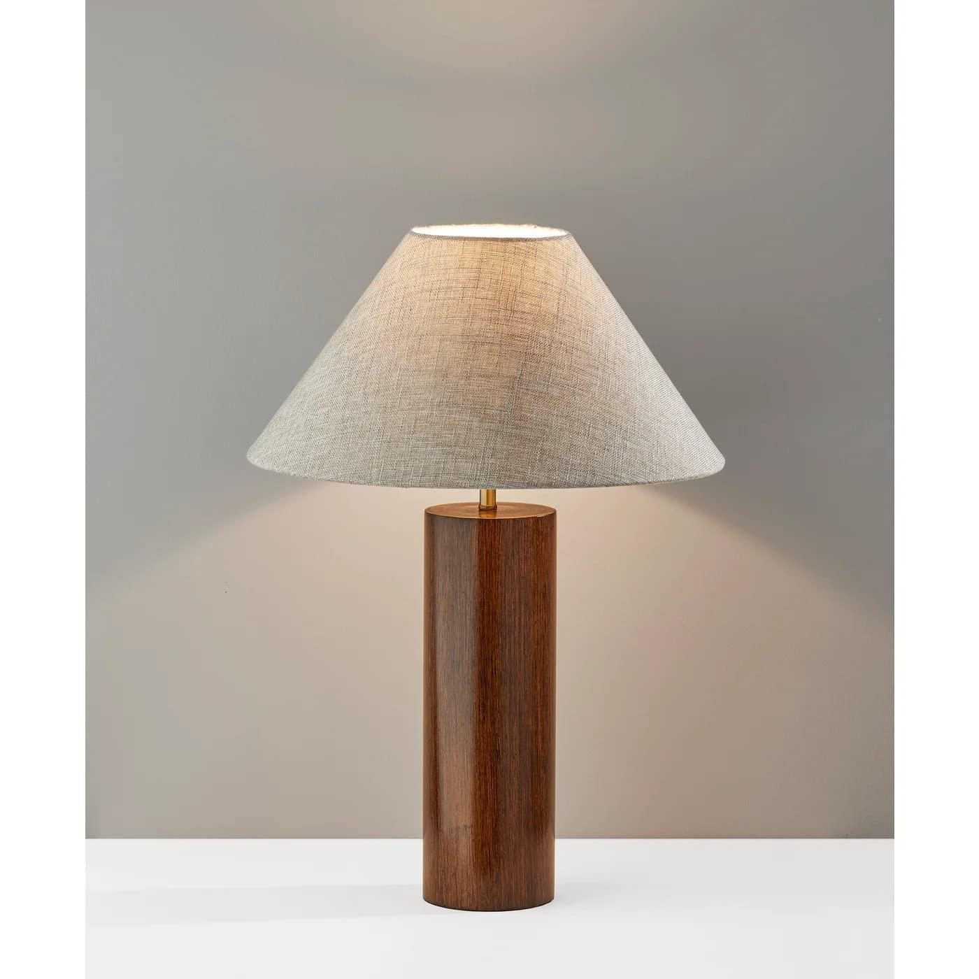 Martin Table Lamp Walnut - Adesso: Modern Bedroom & Living Room Lighting, UL Listed