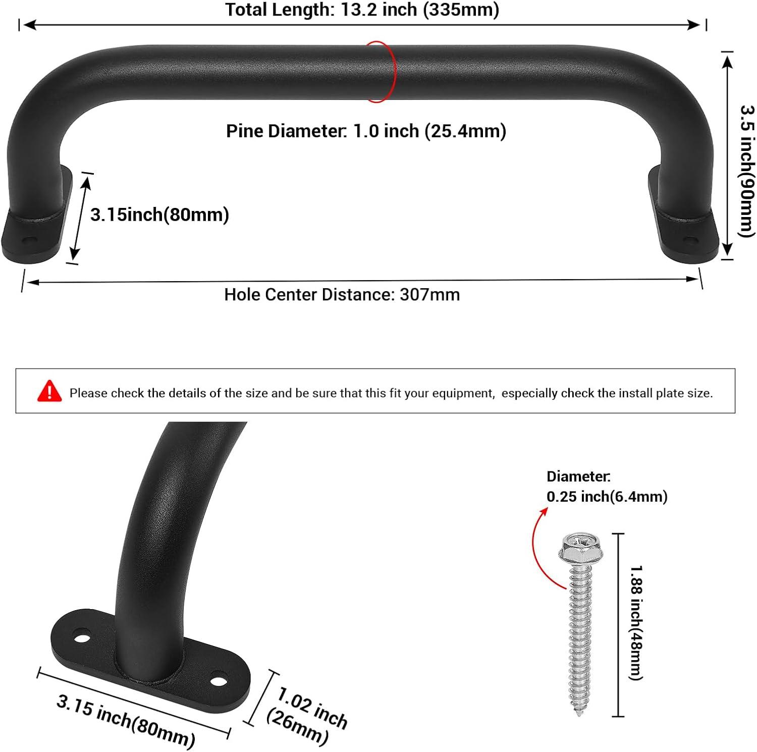 13'' Black Powder Coated Stainless Steel Playground Safety Handles