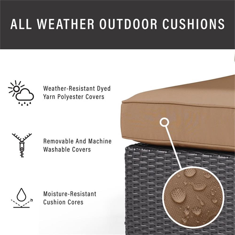 Biscayne Outdoor Wicker Armchair - Mocha - Crosley