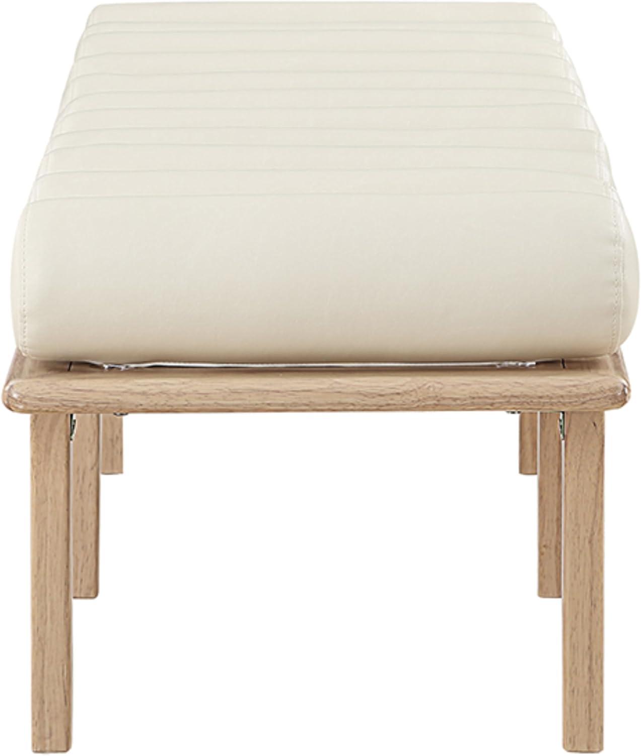 Meridian Furniture Landon Cream Vegan Leather Bench