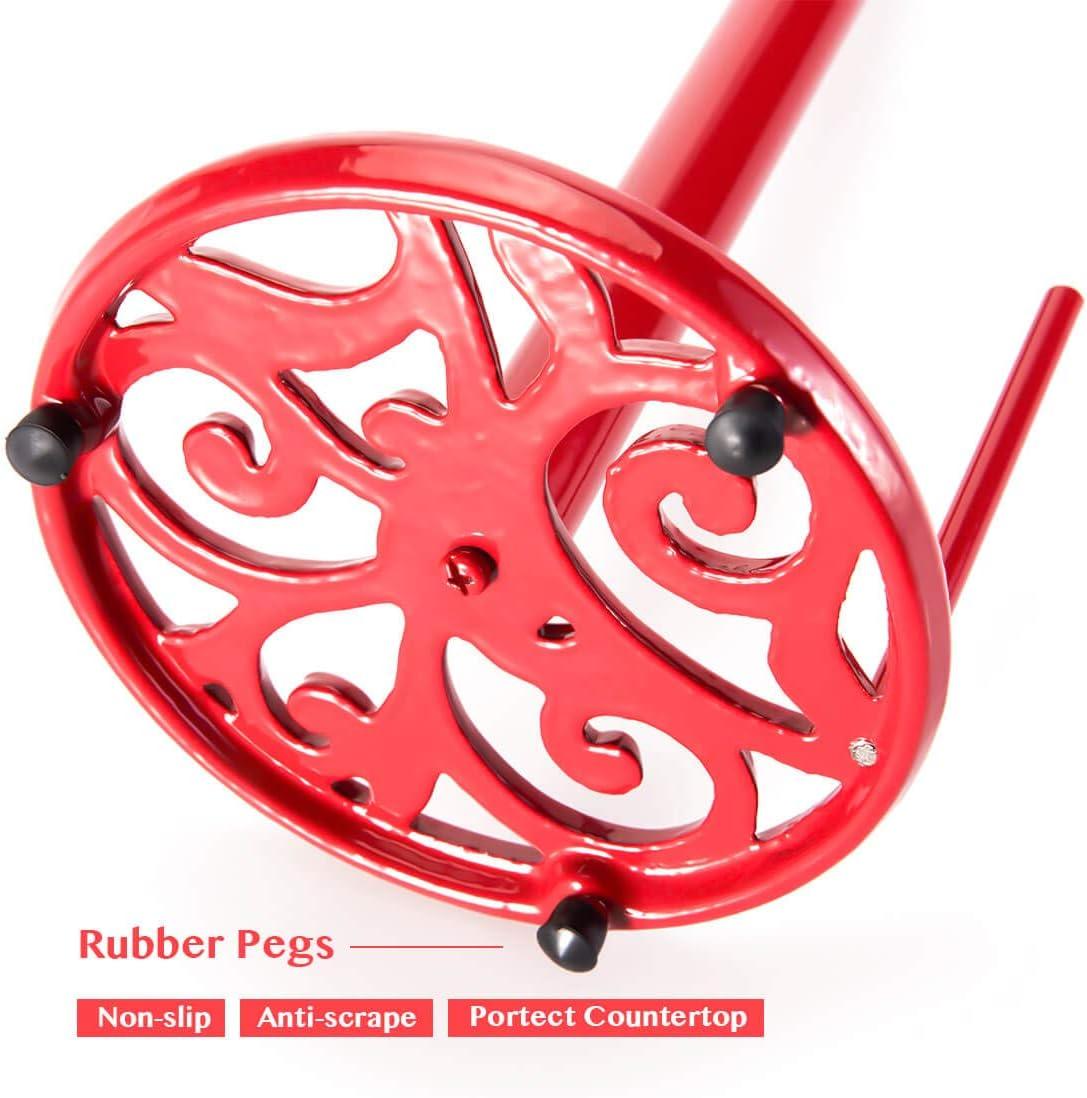 JOGREFUL Paper Towel Holder Stand, Cast Iron Kitchen Paper Towel Countertop Vintage Stand with Weighted-Base, Bathroom Organization for Family Standard Large Size Roll Paper, Mistletoe Base, Red