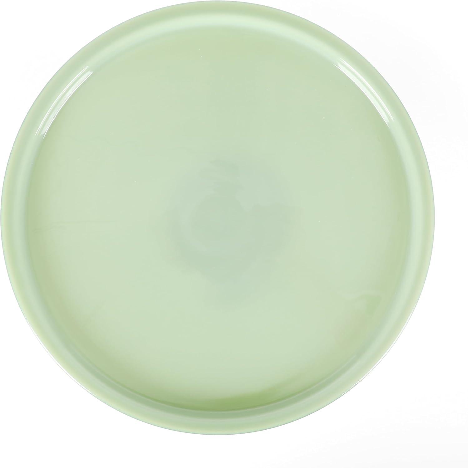 Jadeite Green Pedestal Cake Stand with Glass Dome