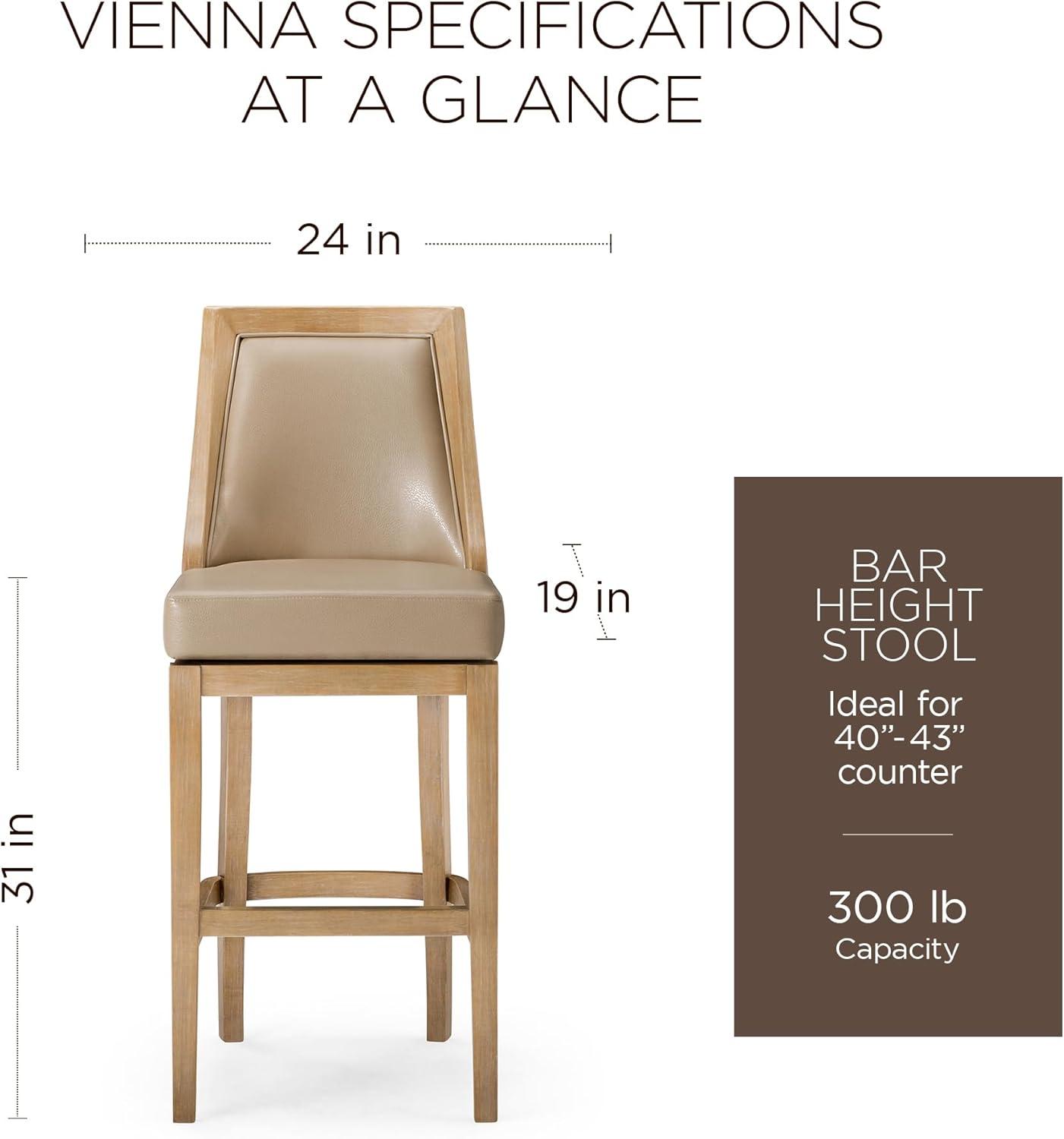 Maven Lane Vienna Counter Stool with Vegan Leather Upholstery