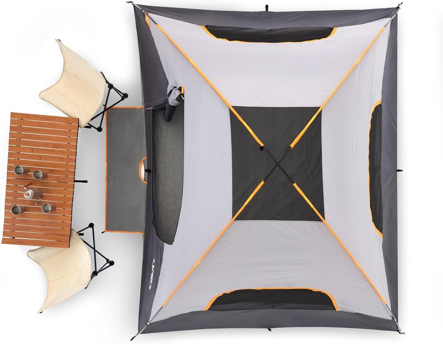 UNP Camping Tent with Screen Room, Portable 6 Person Camping Tent with Screen Porch, Family Dome Tent for Camping Outdoor - 14'x11'x72''(H)