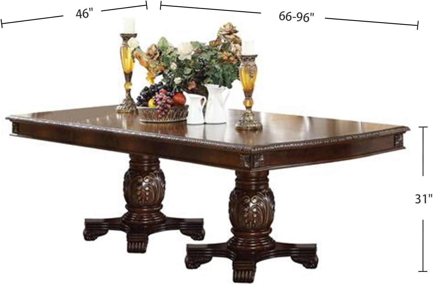 Acme Furniture Chateau De Ville 96" Double Pedestal Dining Table, Espresso