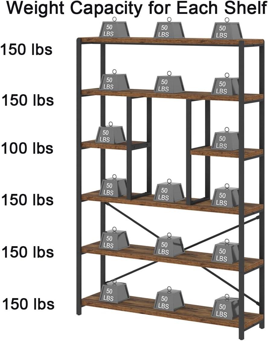 Tribesigns 7-Tier L-Shaped Bookshelf, Modern Corner Book Display Shelving Unit Black