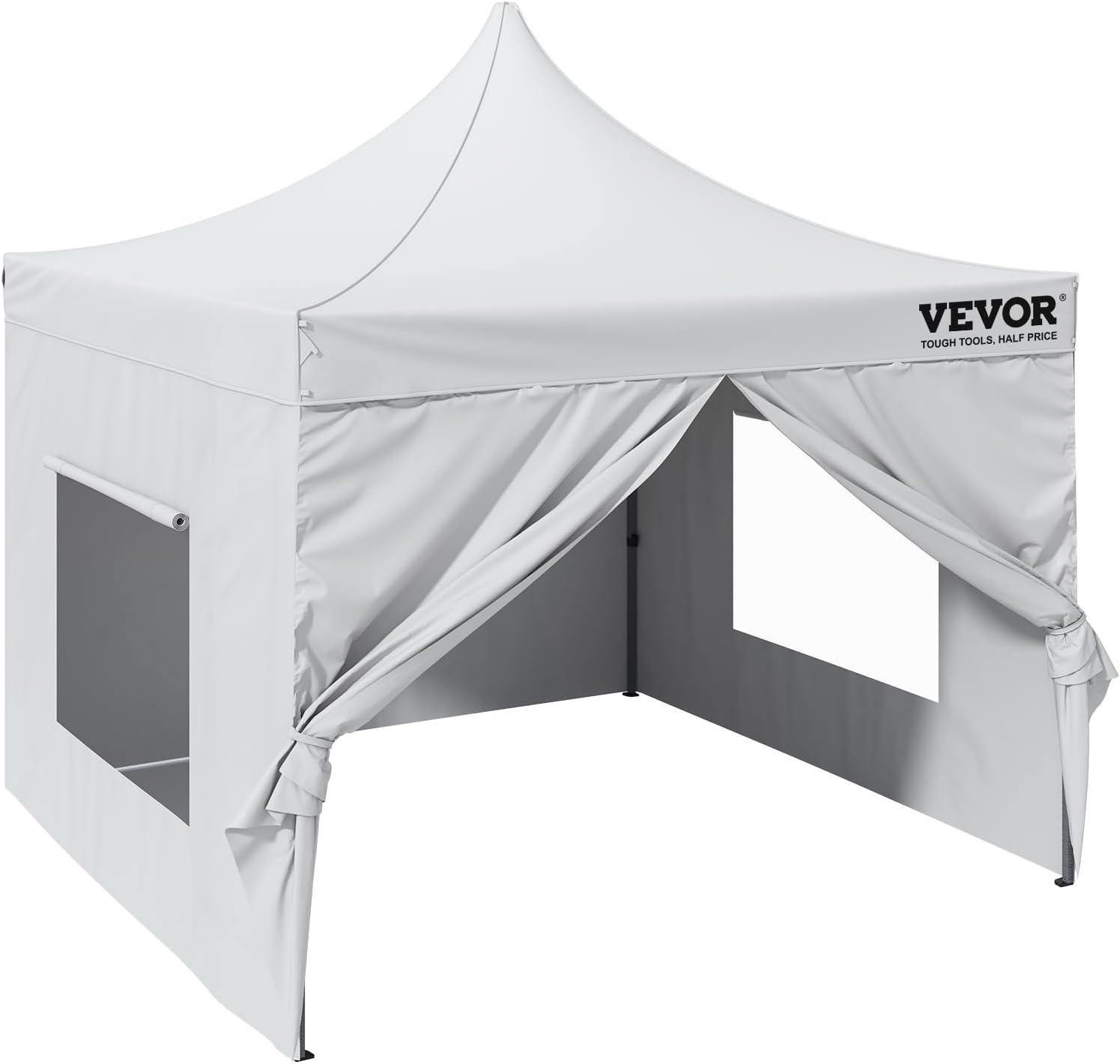 BENTISM 10x10 FT Pop up Canopy Tent with Removable Sidewalls, Outdoor Instant Canopies Portable Gazebo & Wheeled Bag, UV Resistant Waterproof, Enclosed Canopy Tent