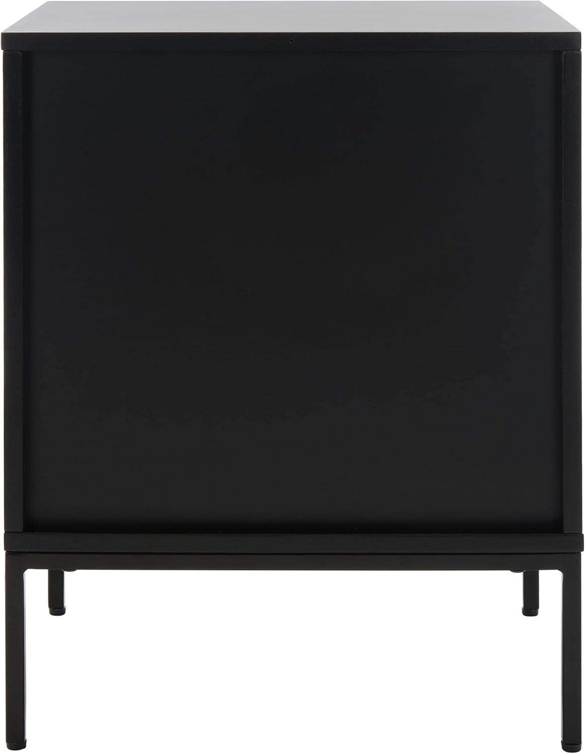 Zadie 2 Drawer Rattan Nightstand - Black - Safavieh