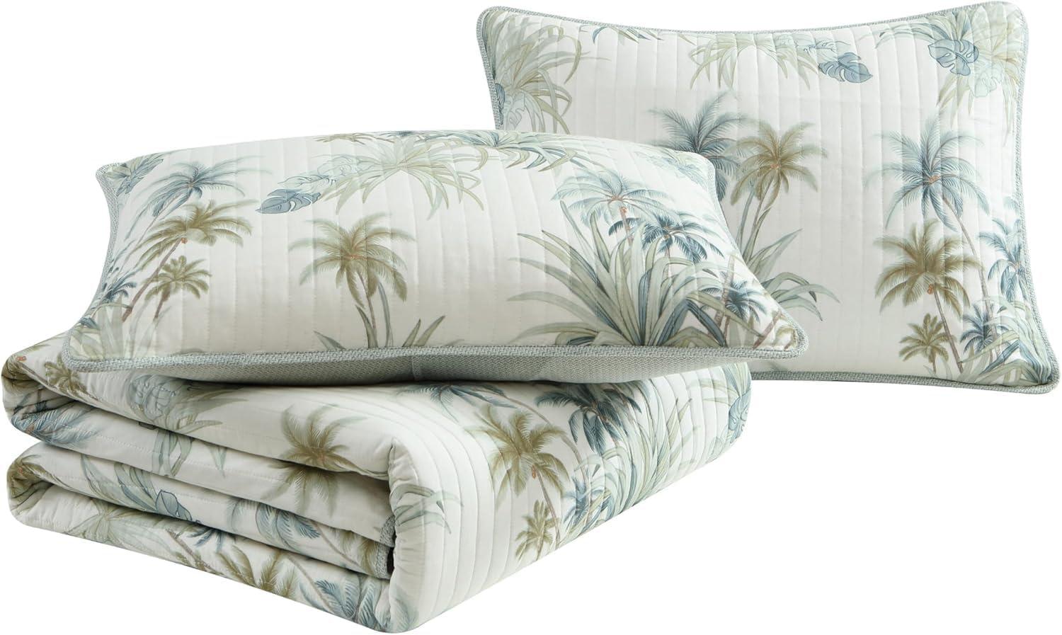 Tommy Bahama Home Tommy Bahama Serenity Palms Aqua Cotton Reversible Quilt