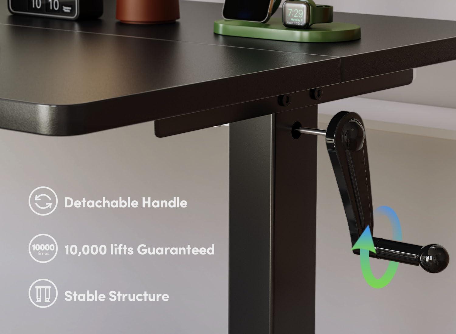 edx Electric Standing Desk, Height Adjustable Desk, 55 x 24 Inches Ergonomic Stand up Desk with Memory Preset and T-Shaped Metal Bracket for Home Office