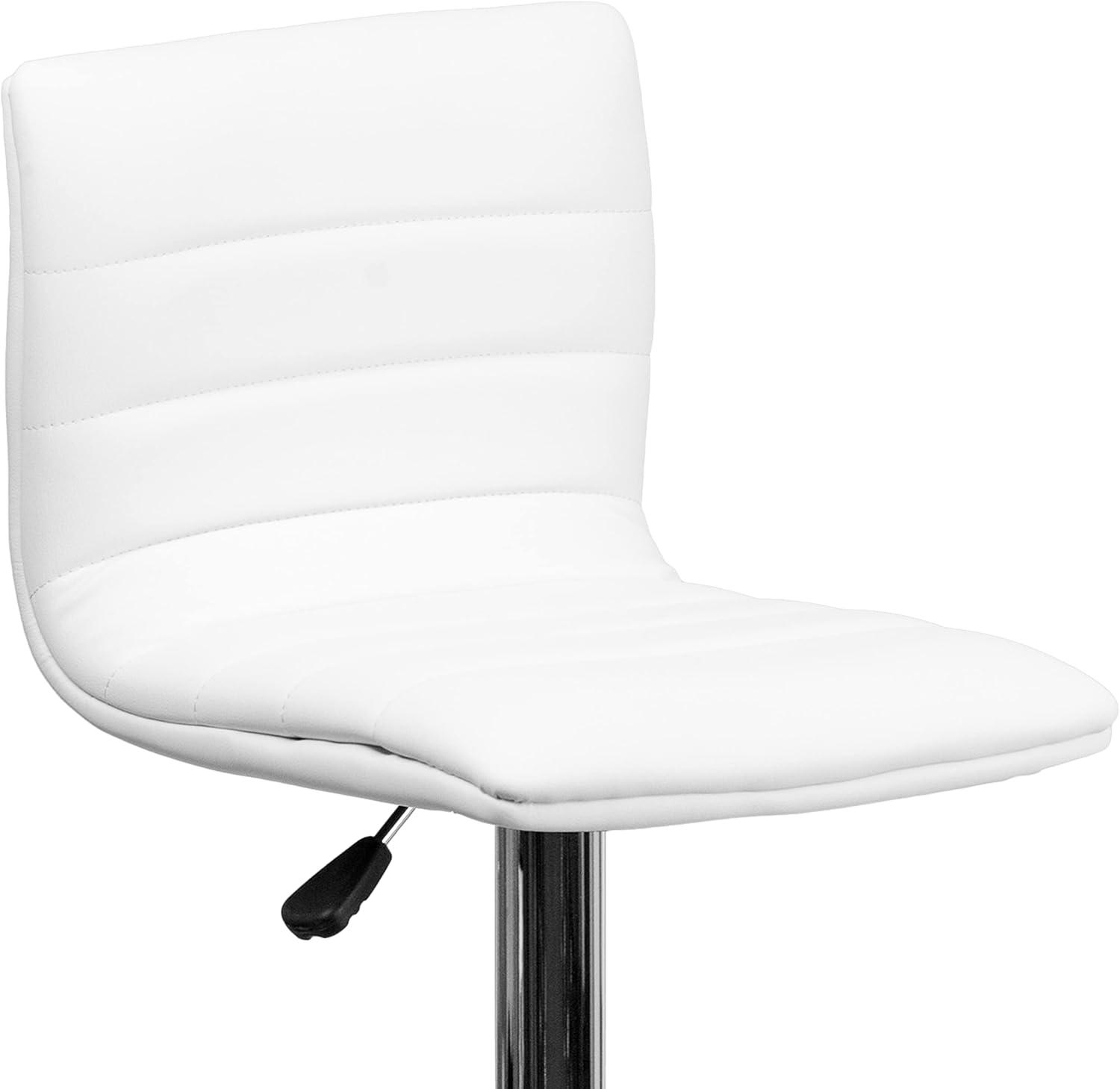 Flash Furniture Modern Vinyl Adjustable Height Barstool with Horizontal Stitch Back