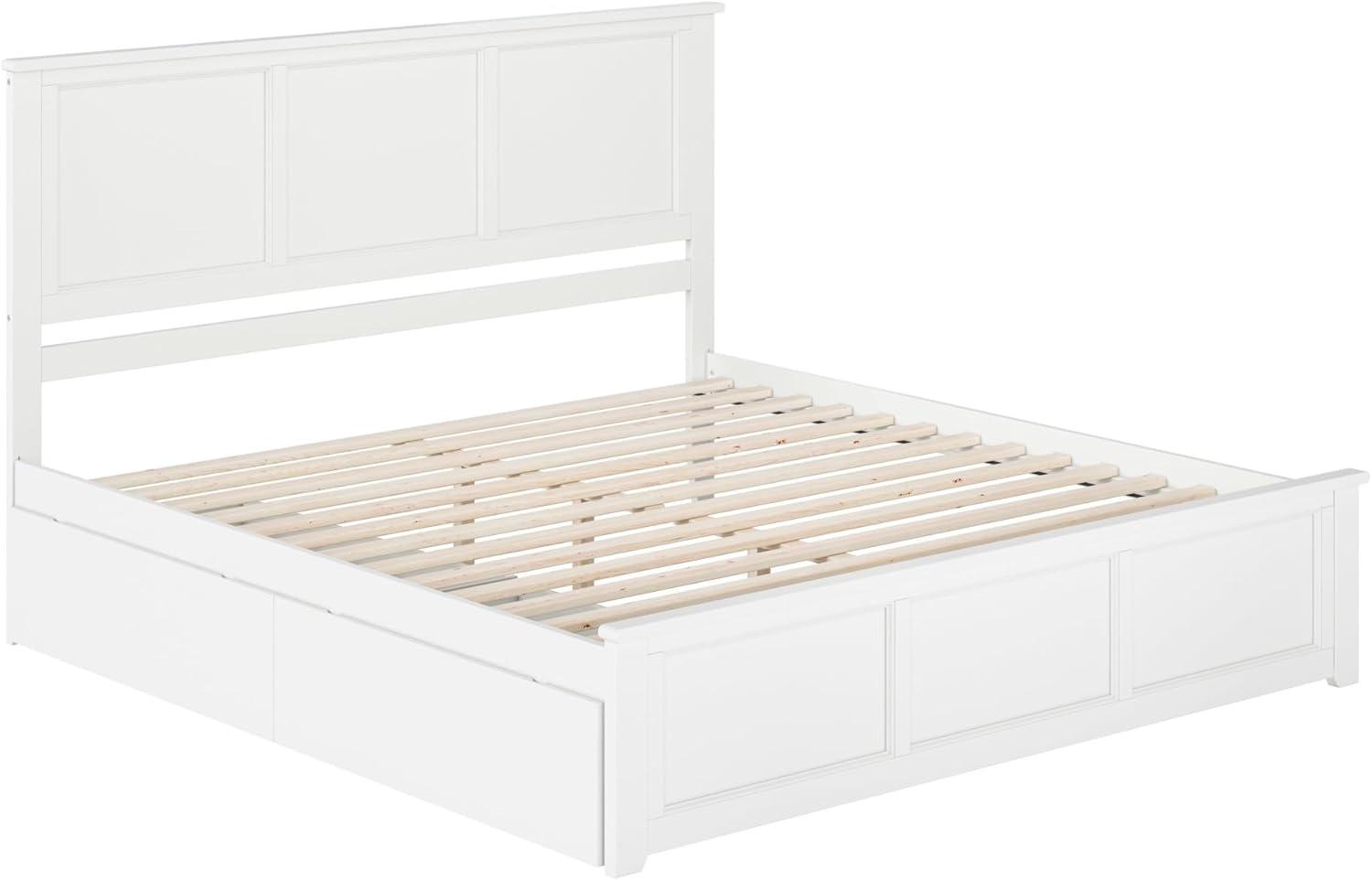 Madison Solid Wood Platform Bed with Matching Footboard & Storage Drawers