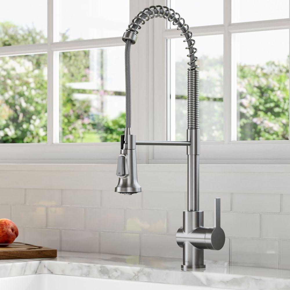 KRAUS Britt Commercial Style Single Handle Pull Down Kitchen Faucet