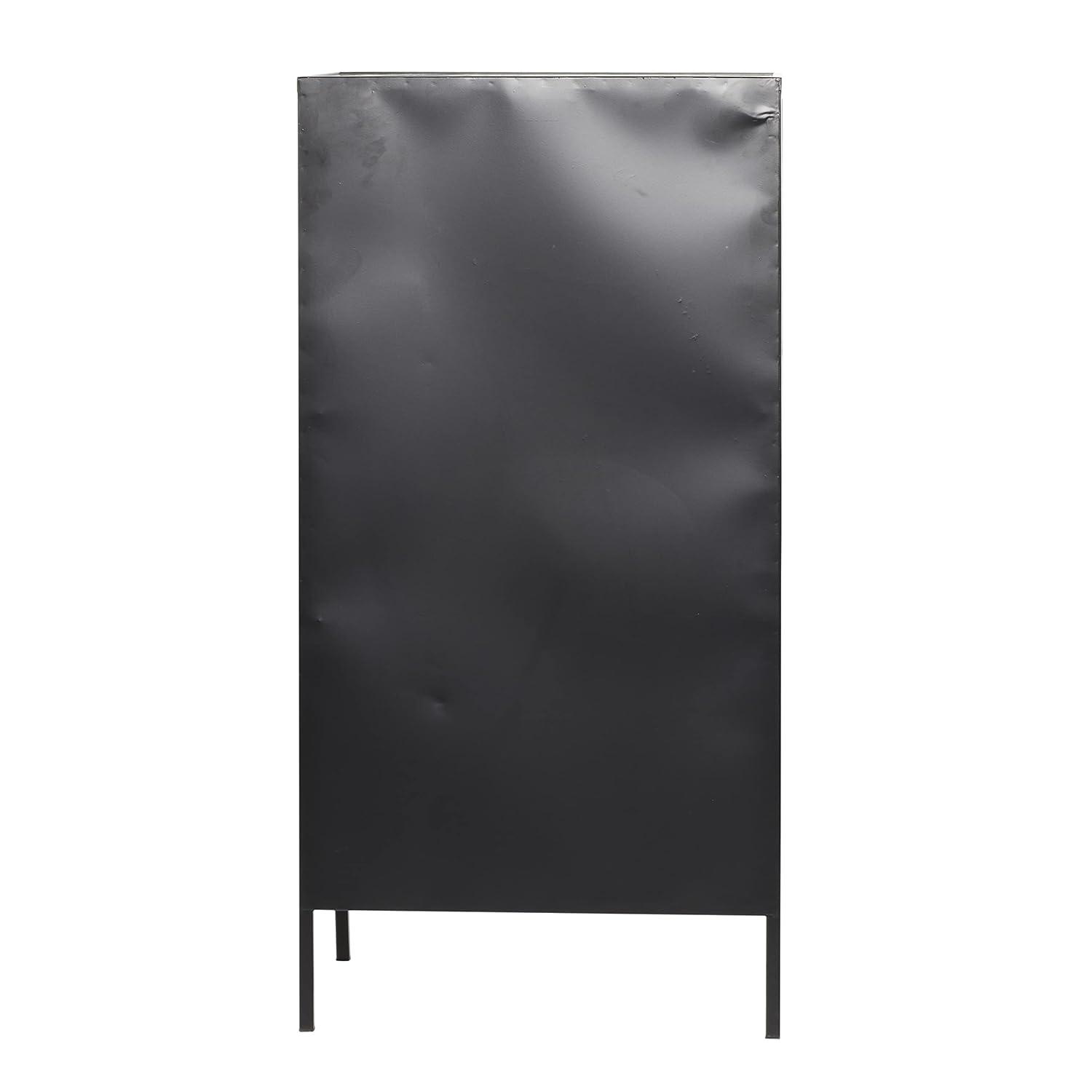 DecMode 21" x 40" Black Metal 10 Bottle Standing Wine Rack with Wine Glass Holders and Wood Accents, 1-Piece