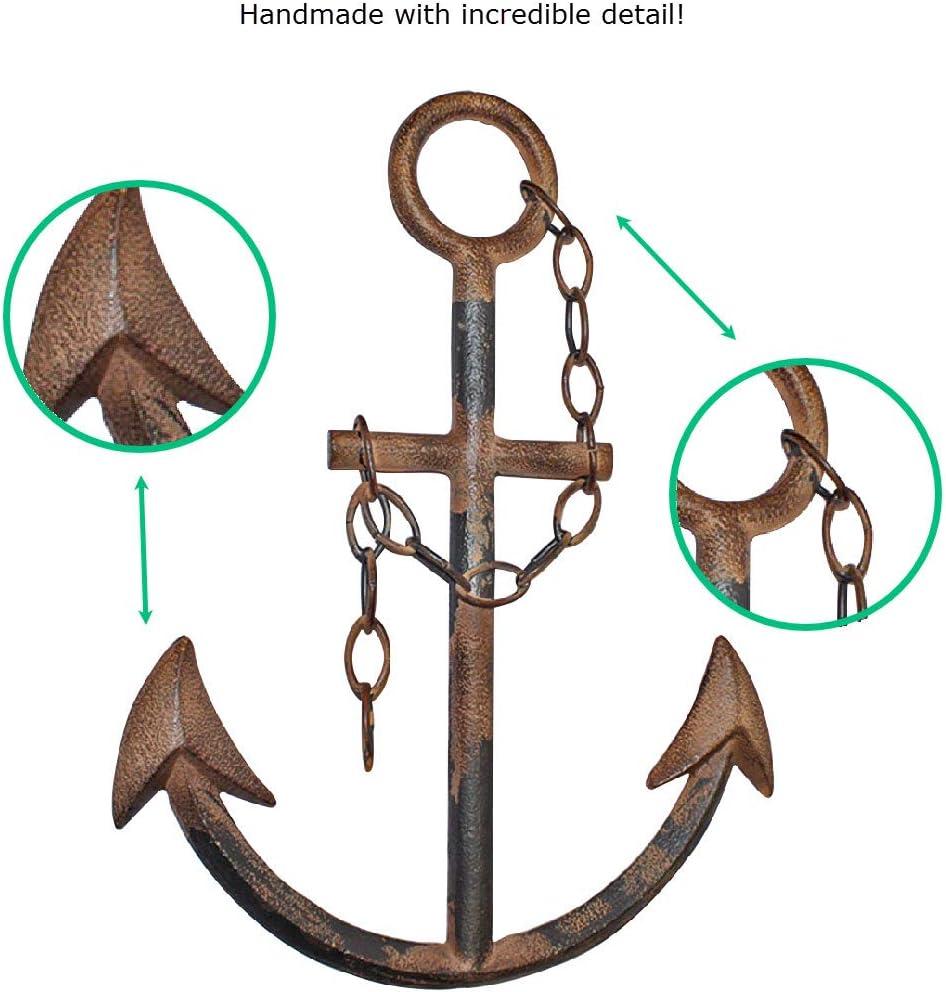 Rustic Cast Iron Nautical Anchor Wall Decor 16"