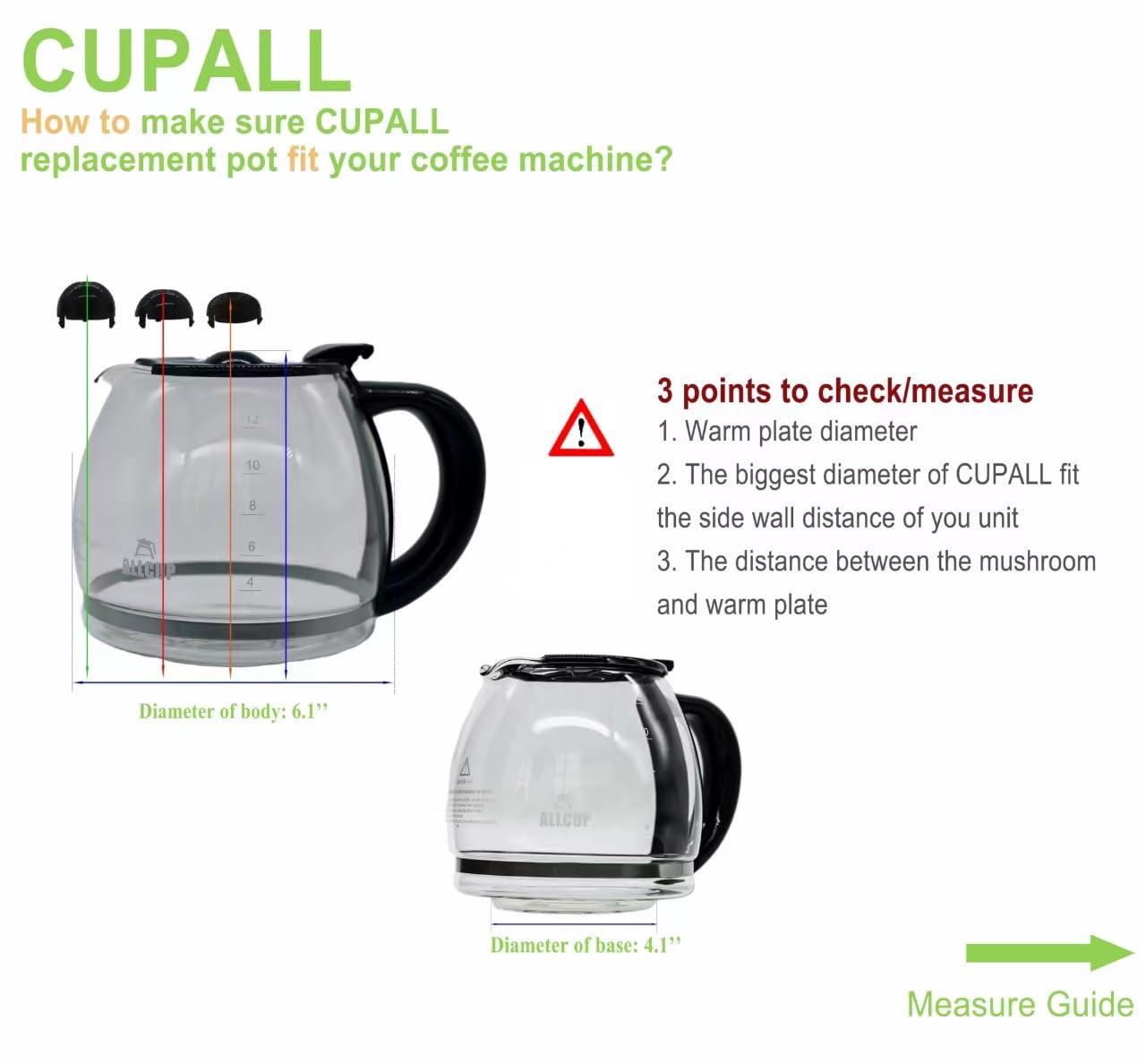 Glass Coffee pot replacement for Keurig K-DUO Essentials 5000 Coffee Maker