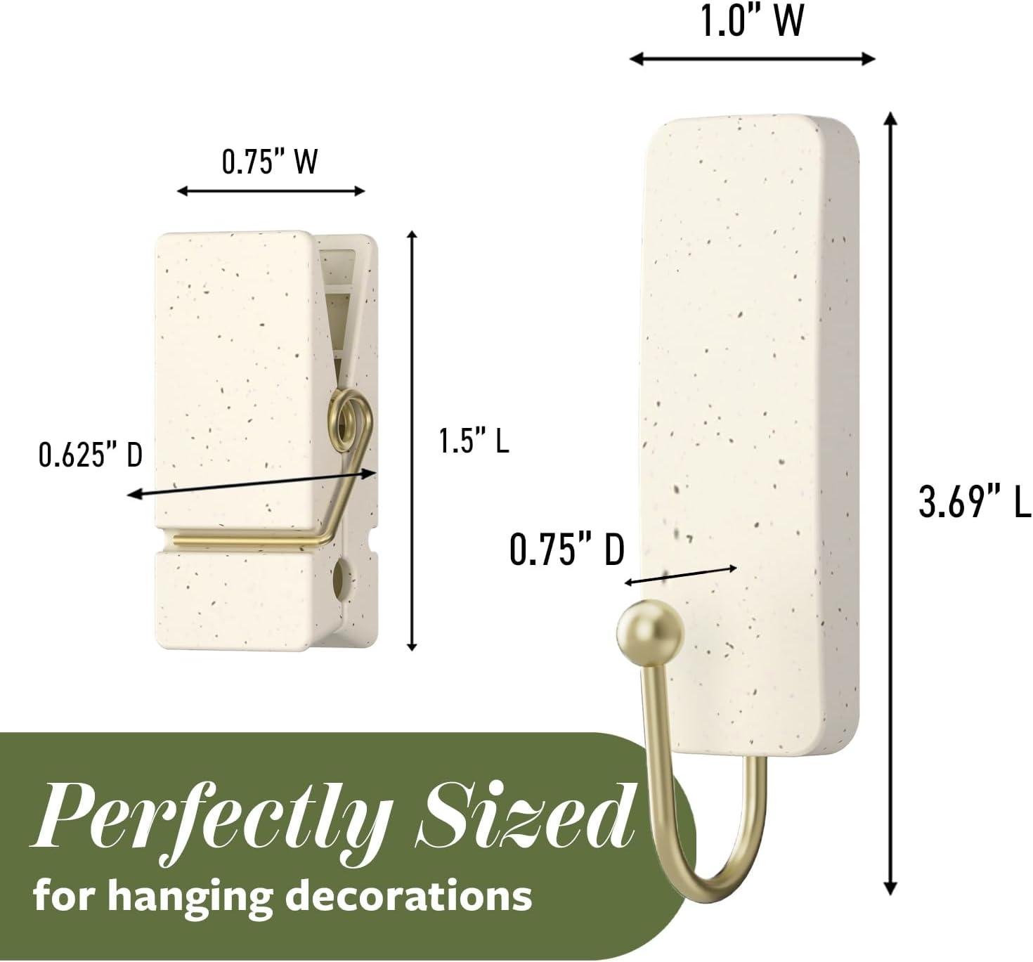 Vanilla Bean Plastic Adhesive Hooks and Clips Pack