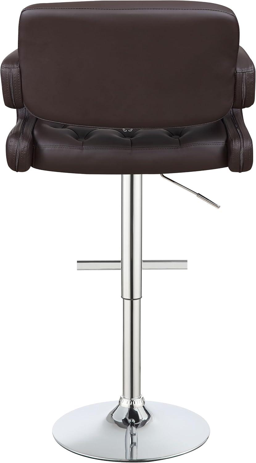 Brandi Adjustable Bar Stool Chrome and Brown