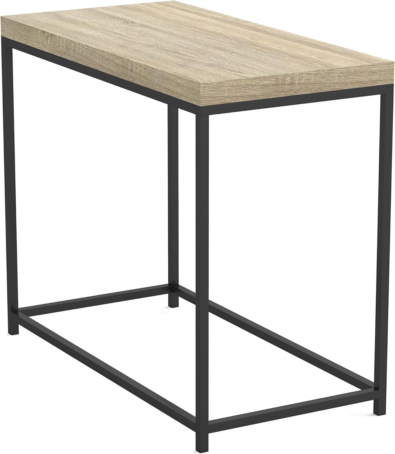 Accent Table C-shaped, End, Side, Snack, Living Room, Bedroom, Metal, Laminate, Contemporary